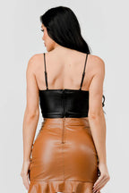 LUXE RHINESTONES COATING SWEETHEART SLEEVELESS BUSTIER TOP Bella Moda Latina