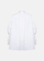 Quarta Open Shoulders White Organic Cotton Shirt ETNA