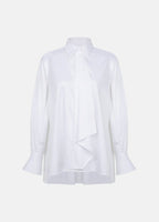 Quinta Tie Detail White Organic Cotton Shirt ETNA