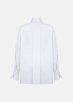 Quinta Tie Detail White Organic Cotton Shirt ETNA