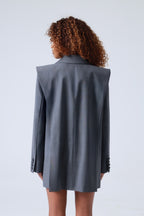 Broadway 3-piece Sophia Tailored Virgin Wool Suit in Mid Grey ETNA