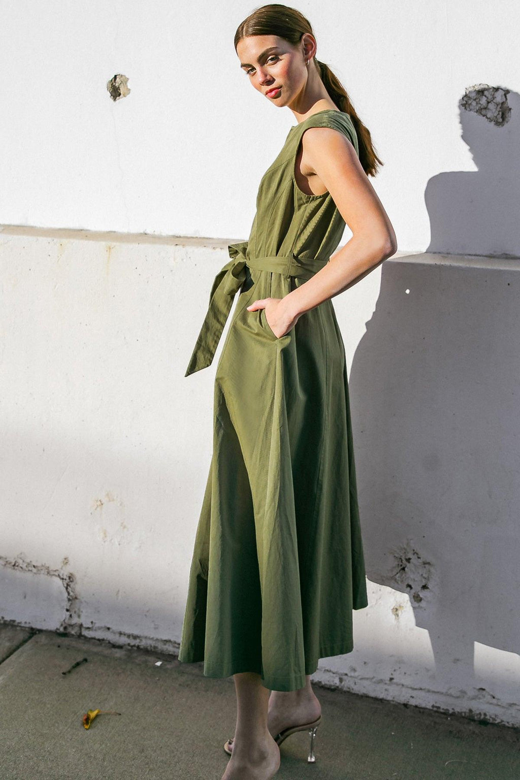 DELICATE DREAMS WOVEN MIDI DRESS Flying Tomato