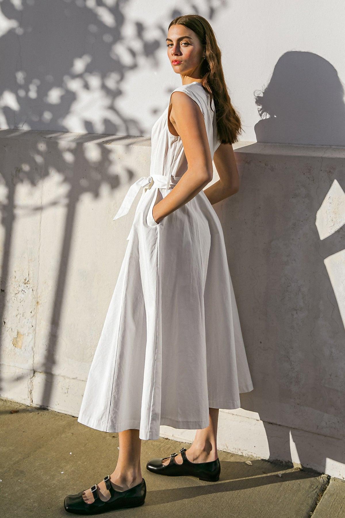 DELICATE DREAMS WOVEN MIDI DRESS Flying Tomato