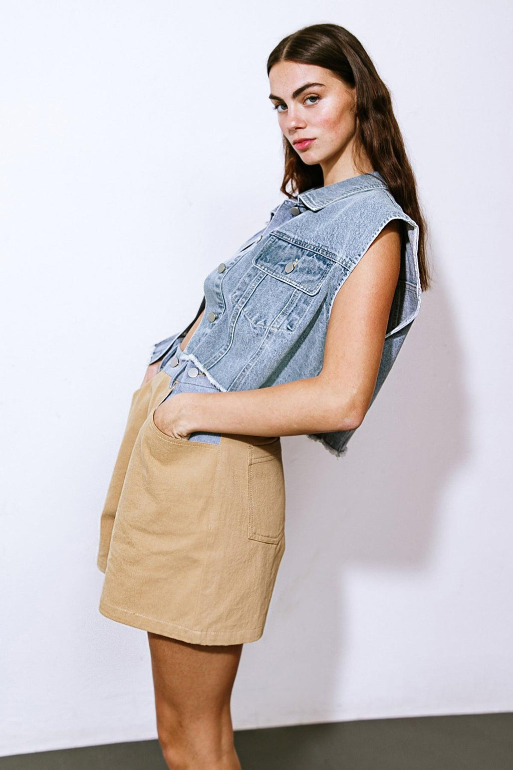 CLAIM TO FAME DENIM VEST Flying Tomato