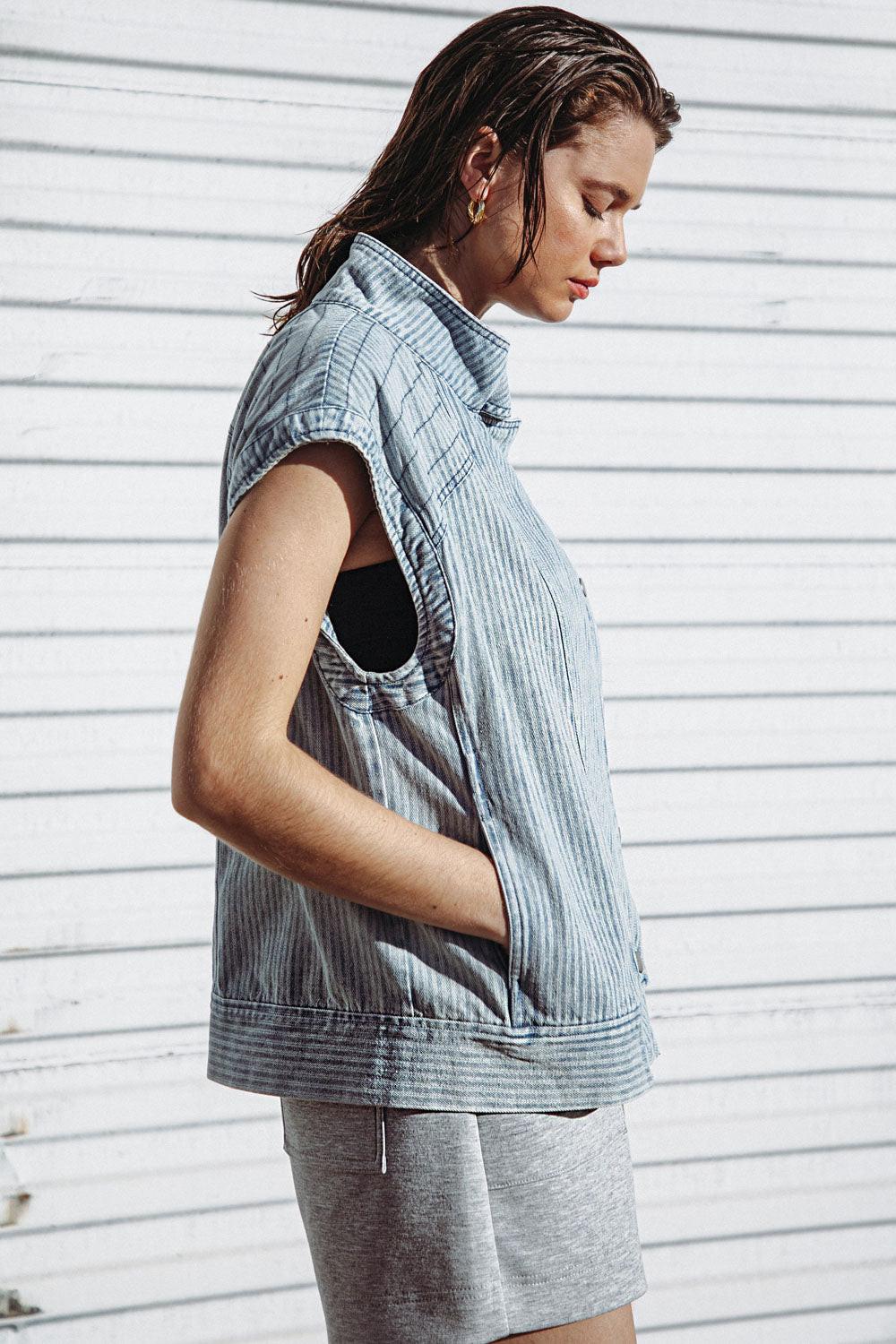LATE SUMMER NIGHTS DENIM VEST Flying Tomato