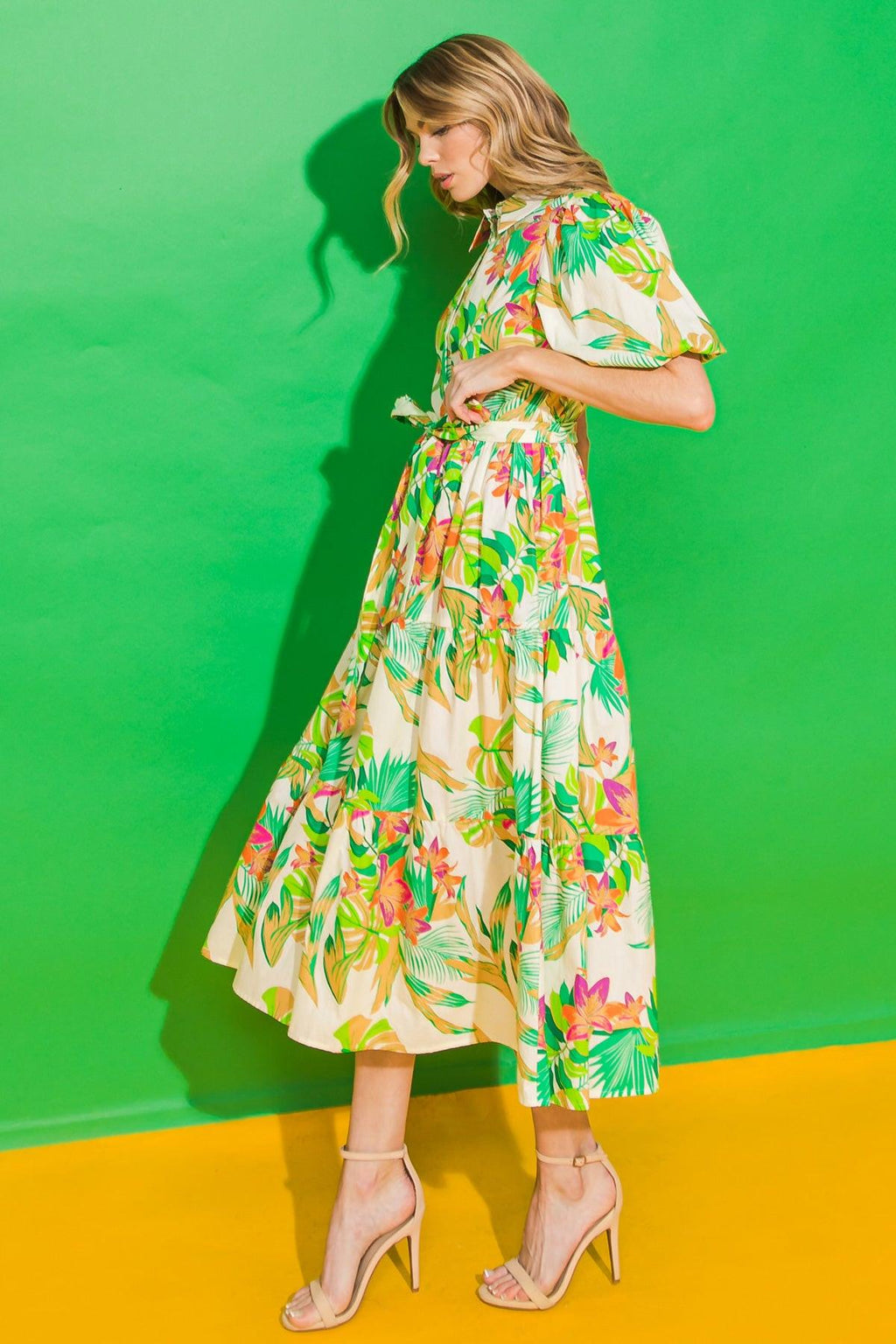 YOU KNOW ME SO WELL POPLIN MIDI SHIRT DRESS Flying Tomato