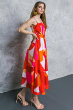 IF YOU DON'T MIND WOVEN MIDI DRESS Flying Tomato