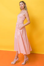 WEEKEND FESTIVALS WOVEN MIDI DRESS Flying Tomato