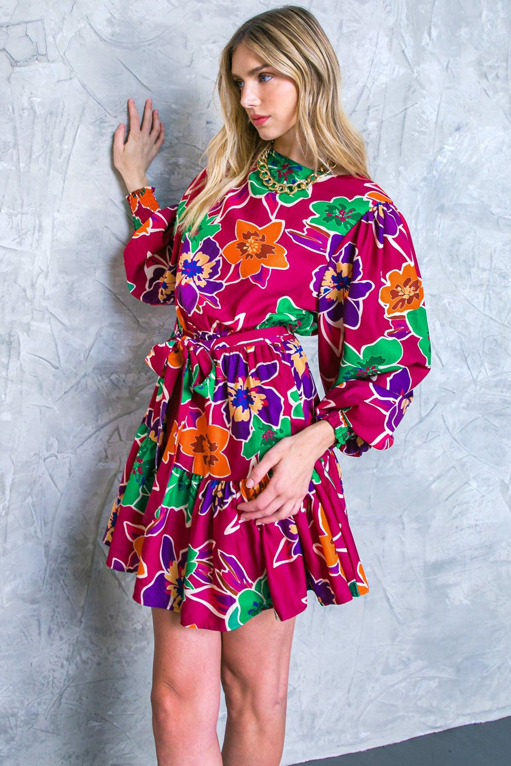 ELEVATED ATTITUDE WOVEN MINI DRESS Flying Tomato