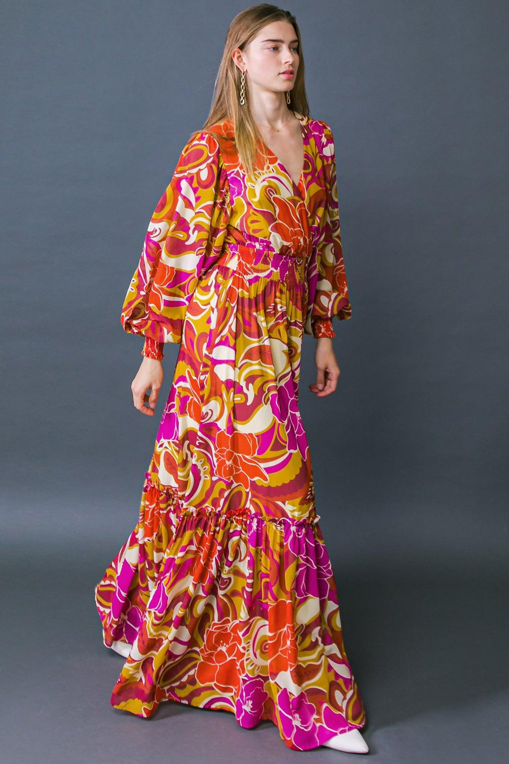 READY FOR THE SPOTLIGHT WOVEN MAXI DRESS Flying Tomato