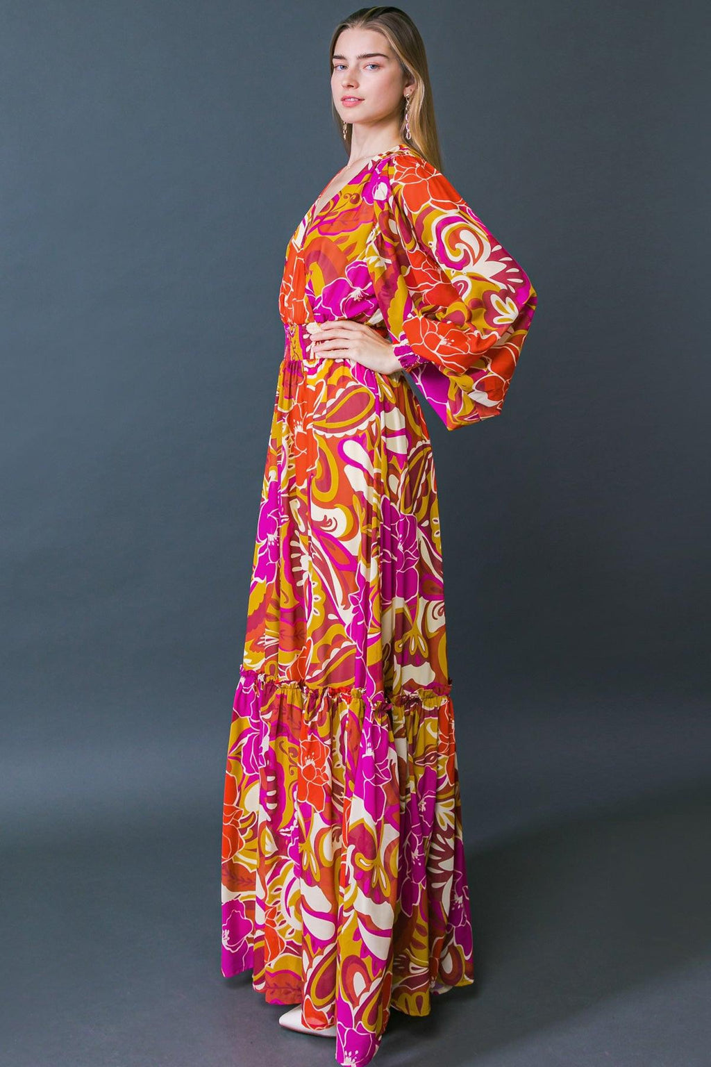 READY FOR THE SPOTLIGHT WOVEN MAXI DRESS Flying Tomato