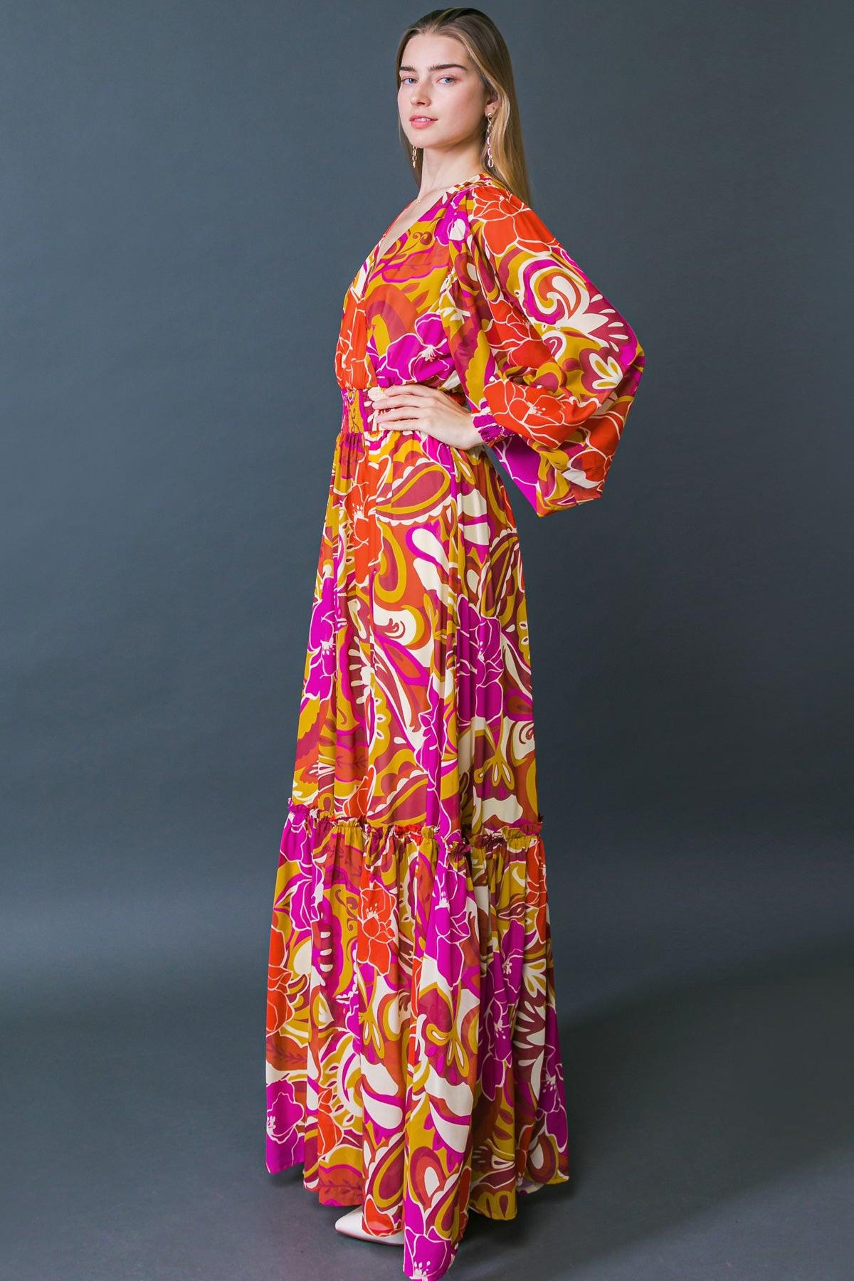 READY FOR THE SPOTLIGHT WOVEN MAXI DRESS Flying Tomato