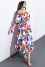 FEELING OPTIMISTIC WOVEN MIDI DRESS Flying Tomato