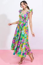 LOVE HAZE WOVEN MIDI DRESS Flying Tomato