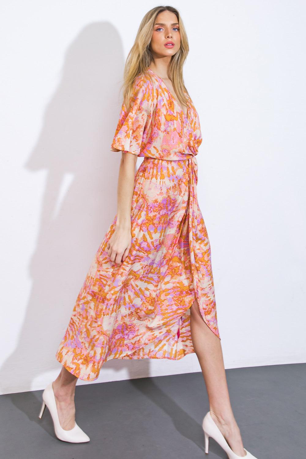 MOST WONDERFUL TIME WOVEN MIDI DRESS Flying Tomato
