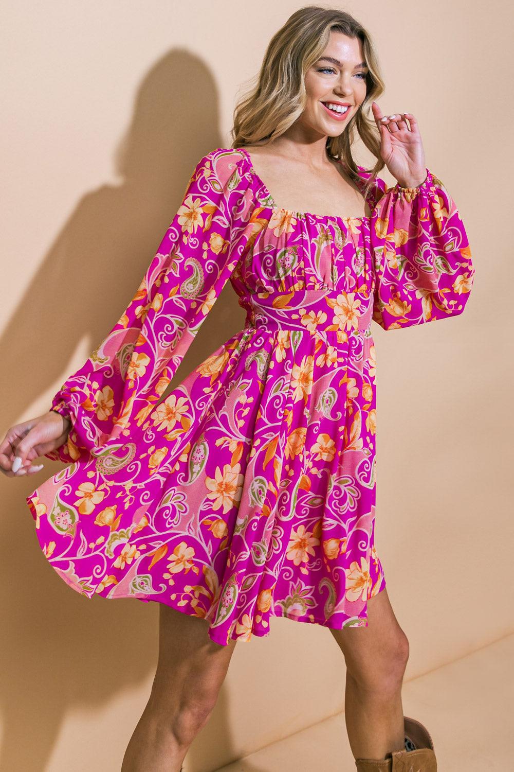 THRIVING ALL NIGHT WOVEN MINI DRESS Flying Tomato
