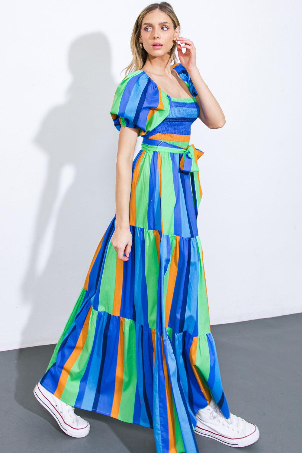 ALL ABOUT THE VIBE WOVEN MAXI DRESS Flying Tomato