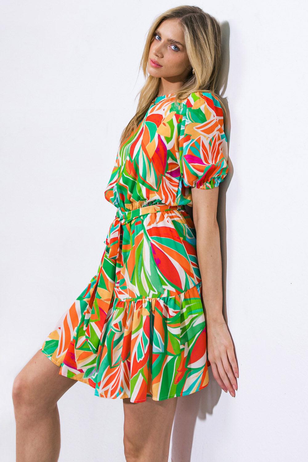TIME TO START WOVEN MINI DRESS Flying Tomato