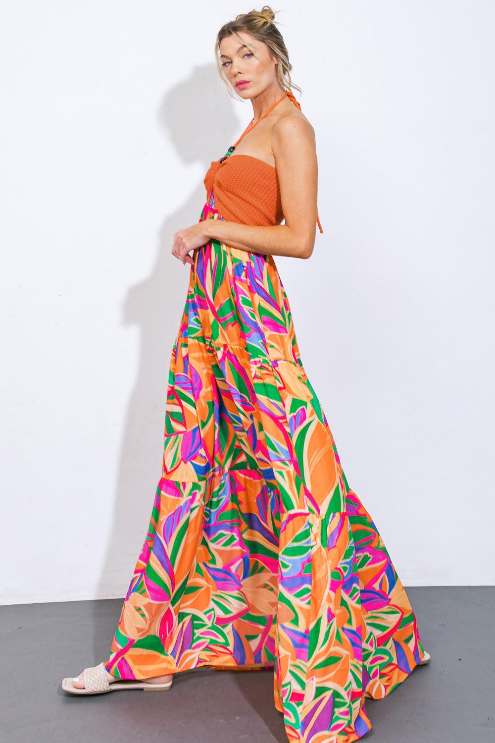 INTO THE THICK OF IT COMBINATION MIDI DRESS Flying Tomato