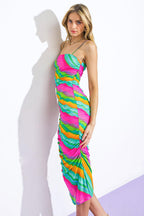 DESIRABLE DESTINATIONS MESH MIDI DRESS Flying Tomato