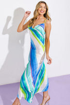 SENSE OF SERENITY WOVEN SATIN MIDI DRESS Flying Tomato