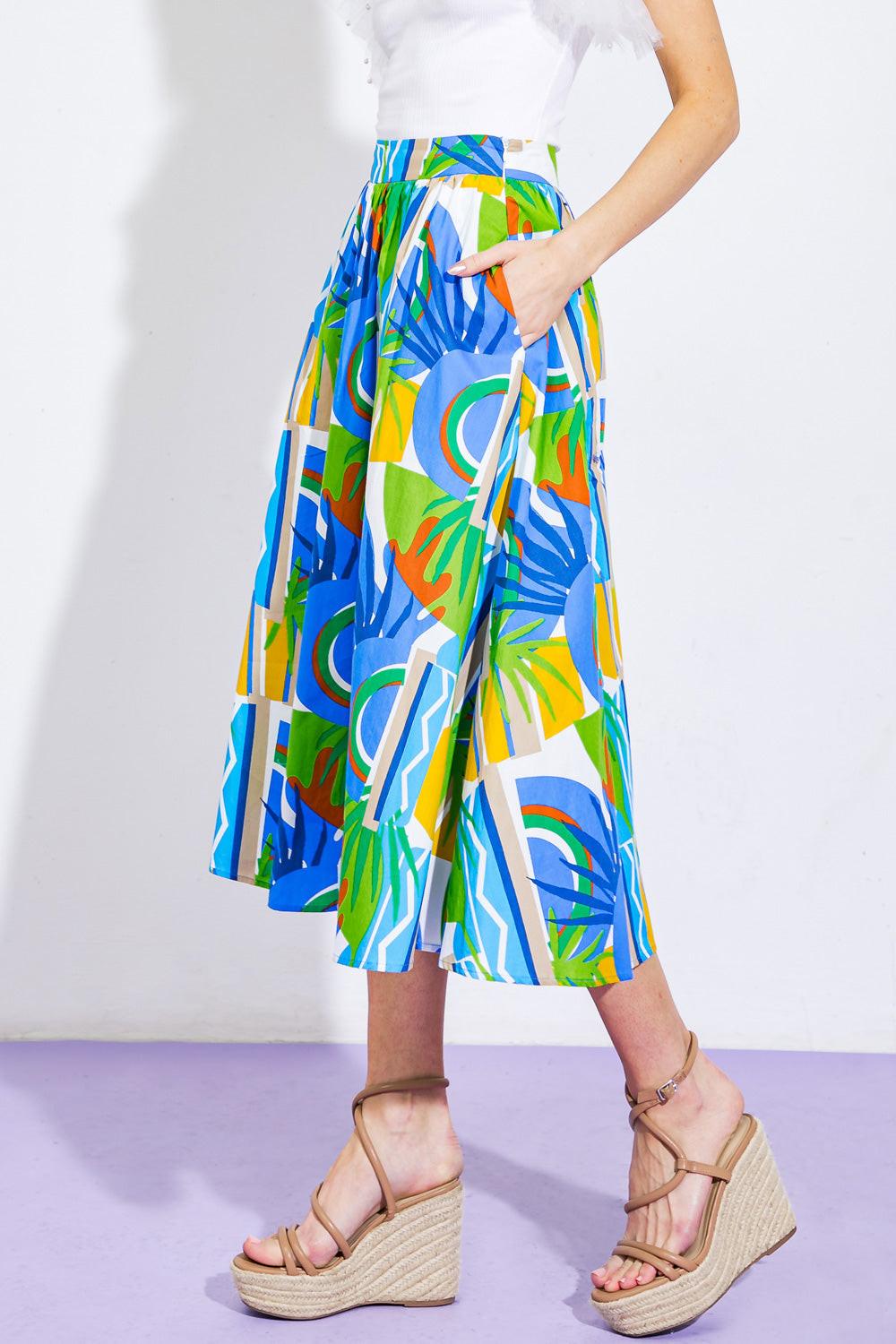 ARE WE THERE YET WOVEN MIDI SKIRT Flying Tomato