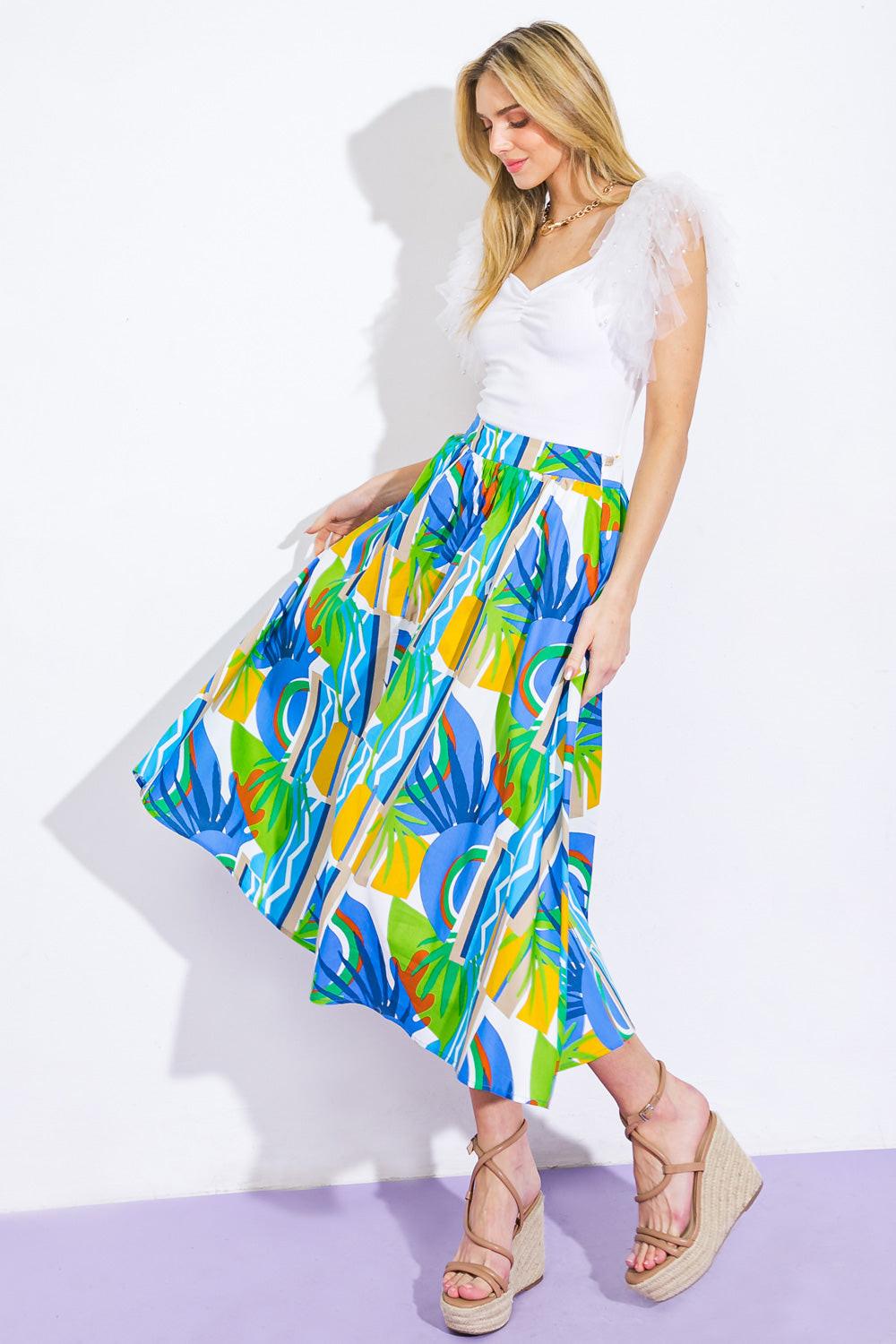 ARE WE THERE YET WOVEN MIDI SKIRT Flying Tomato