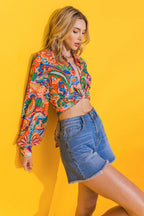 MY HAPPY PLACE WOVEN TOP Flying Tomato