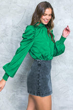 STOLEN GLANCES SATIN TOP Flying Tomato