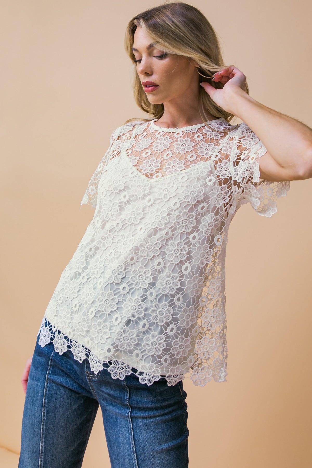 MELT MY HEART LACE TOP Flying Tomato