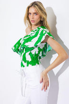 HAPPY TO BE HERE WOVEN TOP Flying Tomato