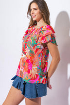 ON MY MIND RED WOVEN TOP Flying Tomato