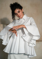 Sesta Italian Design White Gabardine Shirt ETNA
