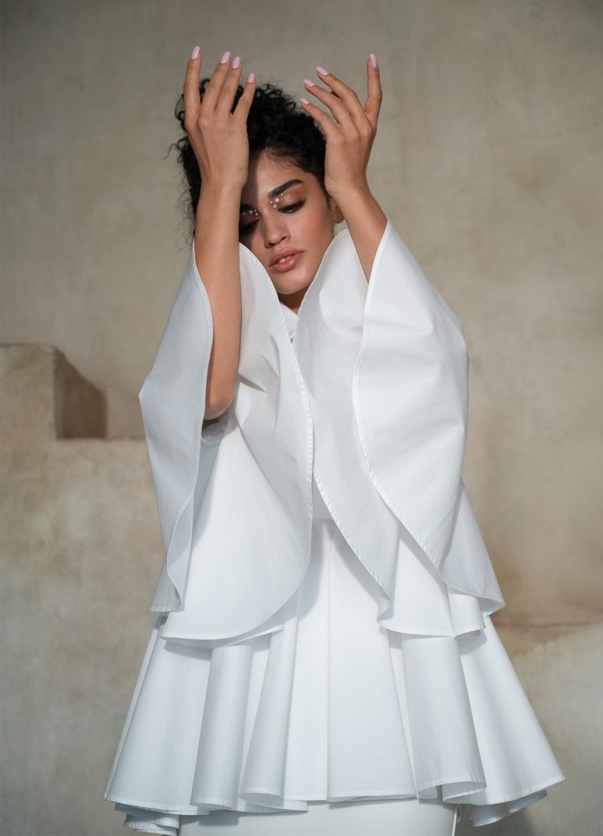 Sesta Italian Design White Gabardine Shirt ETNA