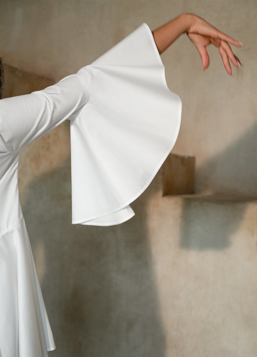 Sesta Italian Design White Gabardine Shirt ETNA