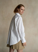 Settima Ruffled White Organic Cotton Shirt ETNA