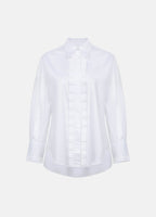 Settima Ruffled White Organic Cotton Shirt ETNA