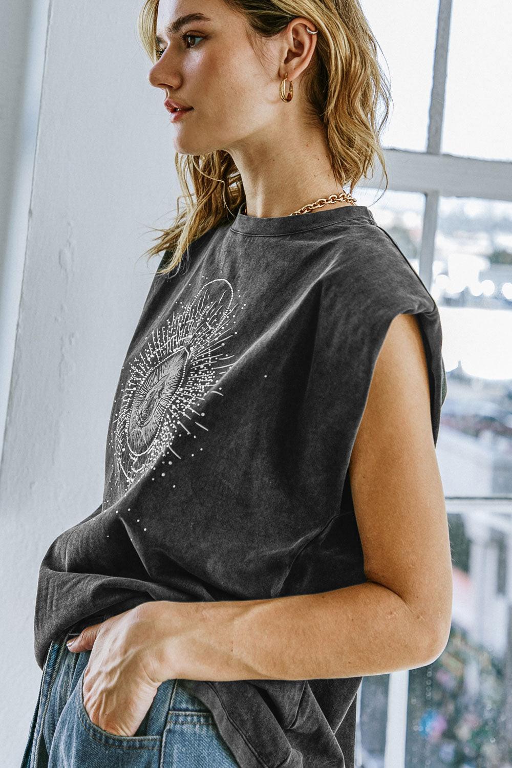 MY OWN PLANS WASHED KNIT TOP Flying Tomato