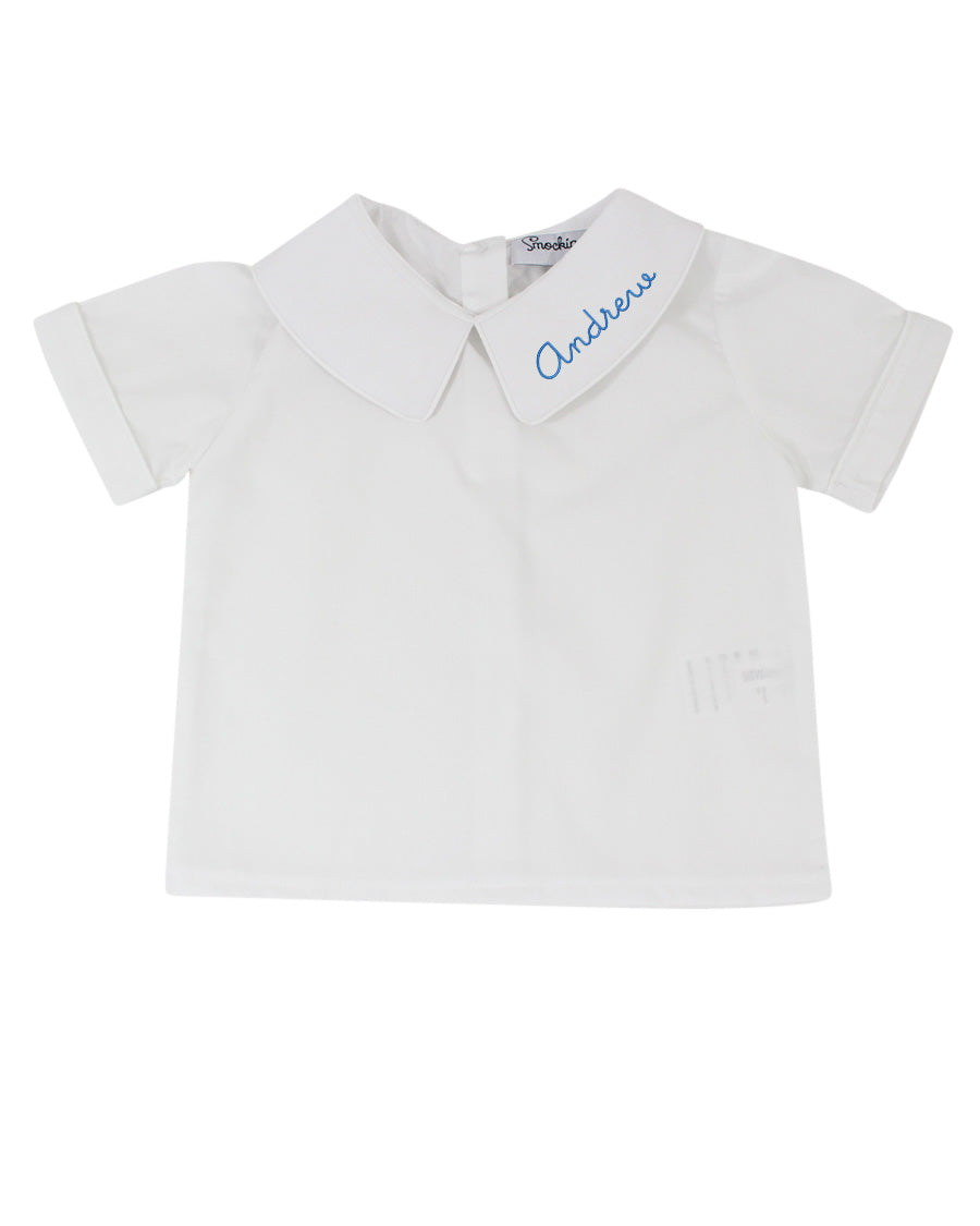 Boys Peter Pan Collar Short Sleeve Shirt Smockingbird