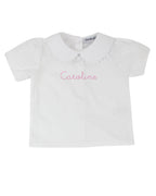 Girls Peter Pan Collar Short Sleeve Shirt Smockingbird