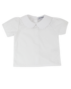 Girls Peter Pan Collar Short Sleeve Shirt Smockingbird