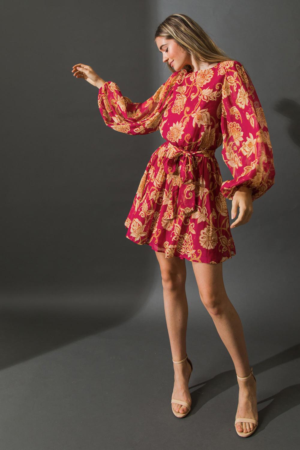 ONE THAT GOT AWAY WOVEN MINI DRESS Flying Tomato