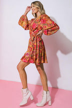 AROUND THE TIME WOVEN MINI DRESS Flying Tomato