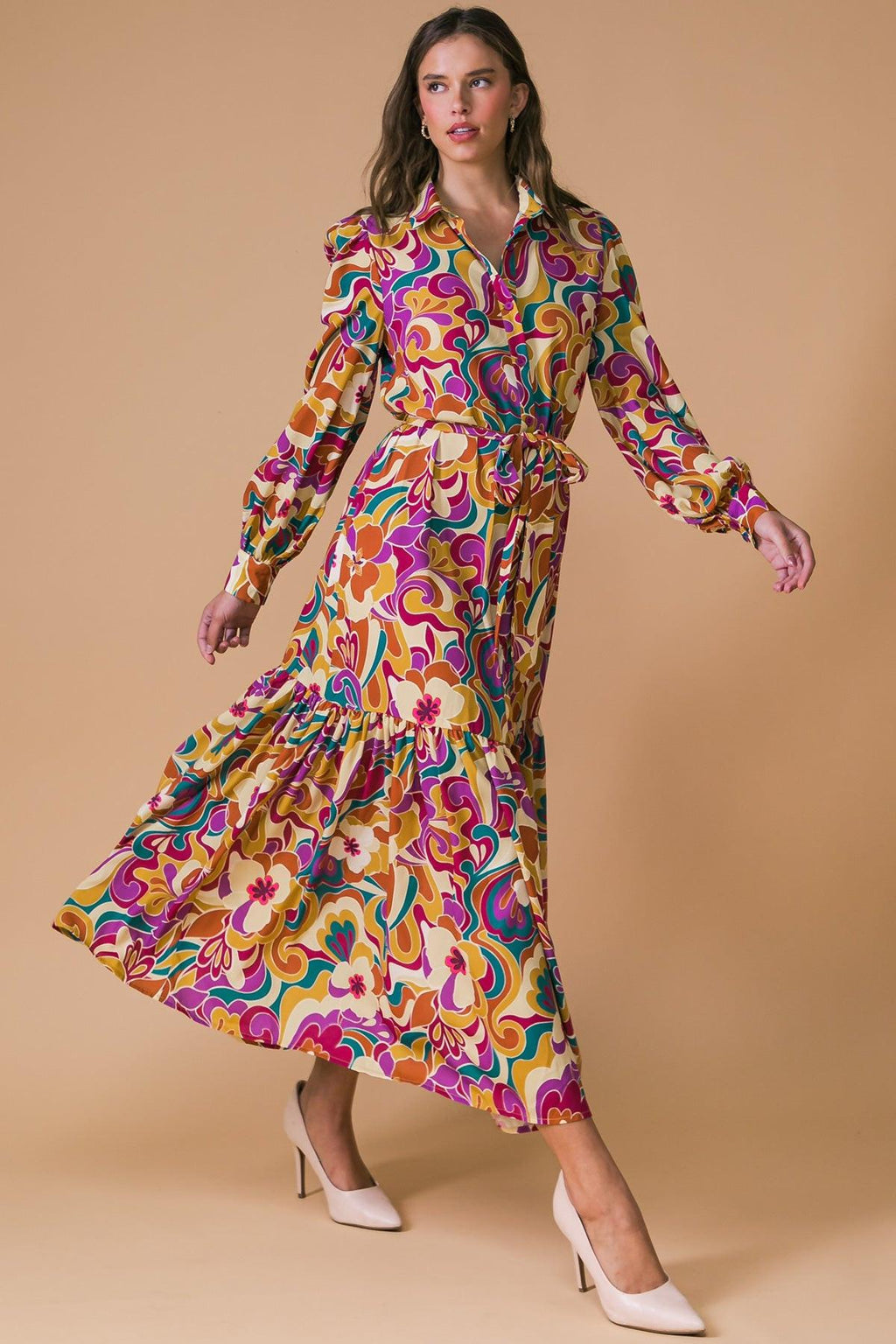 MY EYES ON YOU WOVEN MIDI DRESS Flying Tomato