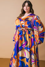BOLD ADVENTURES WOVEN SATIN MIDI DRESS Flying Tomato