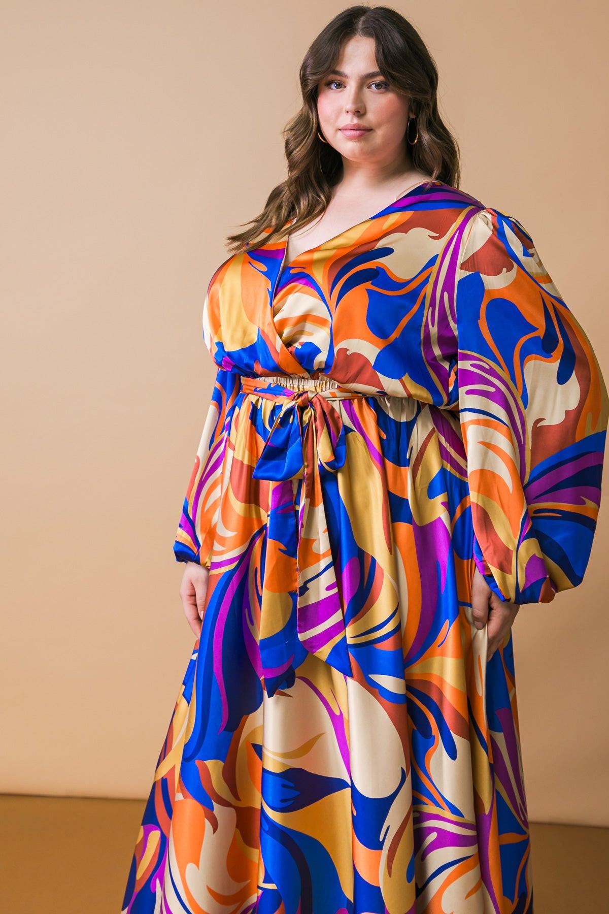 BOLD ADVENTURES WOVEN SATIN MIDI DRESS Flying Tomato