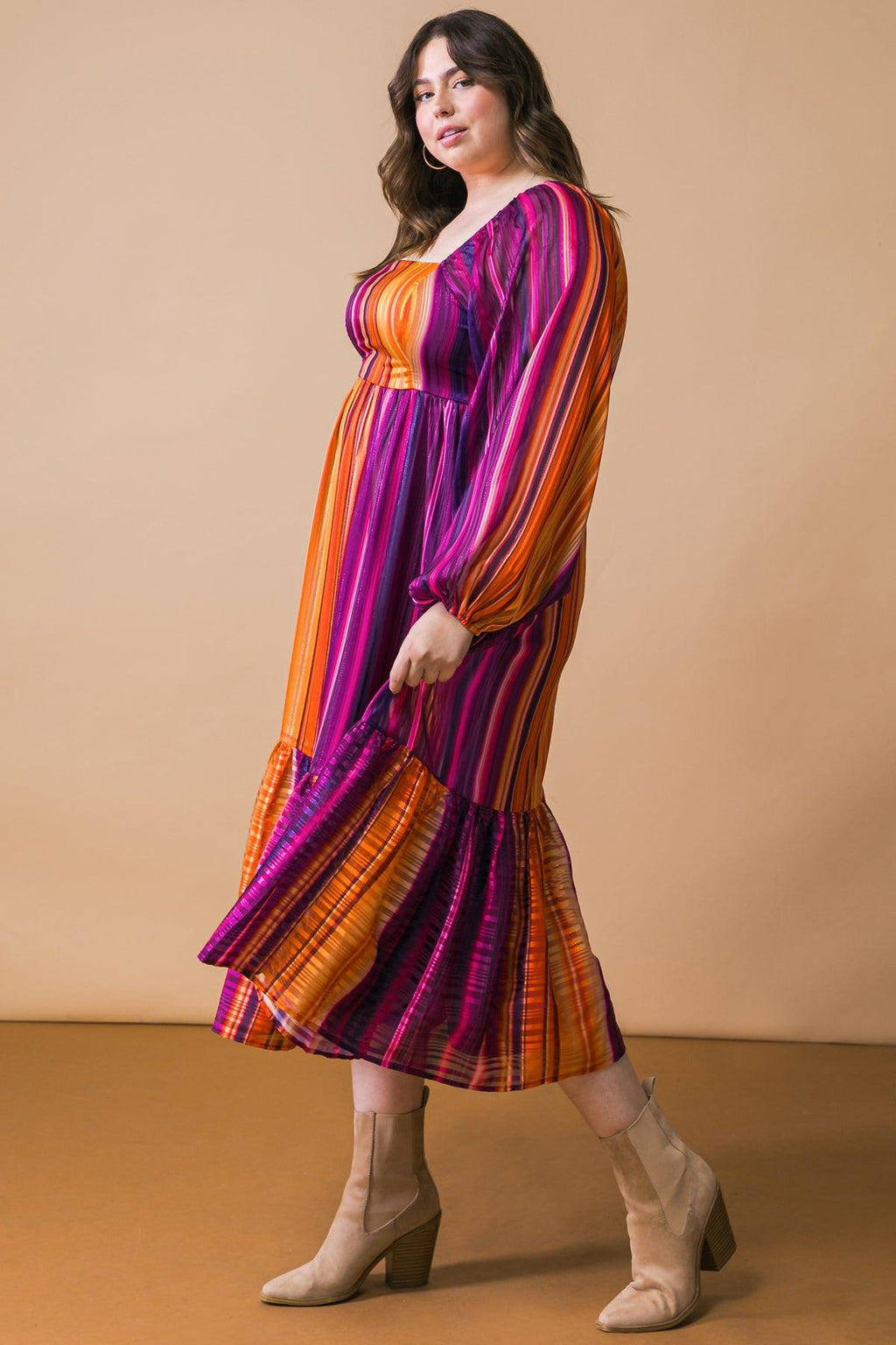 EVERYTHING YOU NEEDED WOVEN MIDI DRESS Flying Tomato