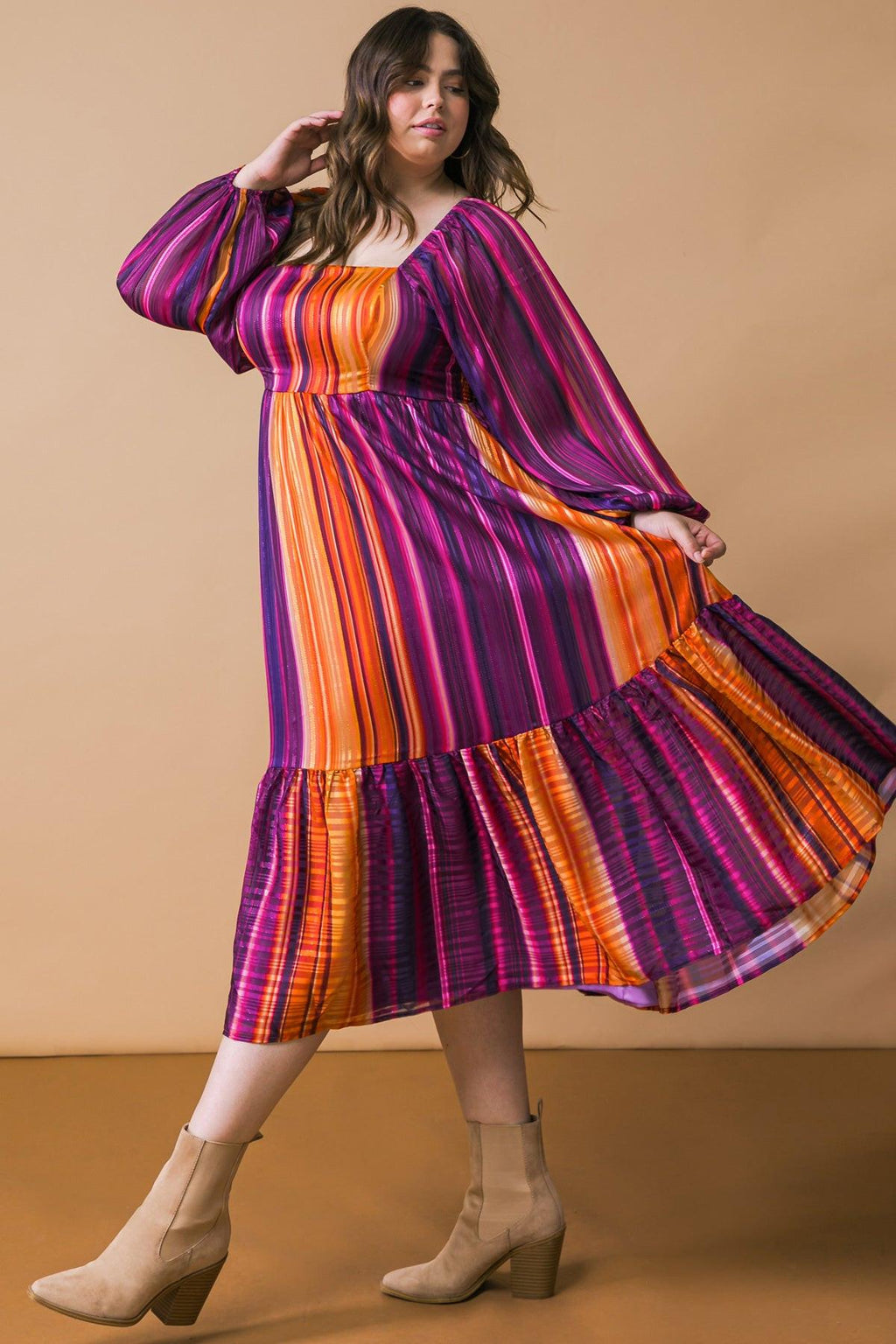 EVERYTHING YOU NEEDED WOVEN MIDI DRESS Flying Tomato