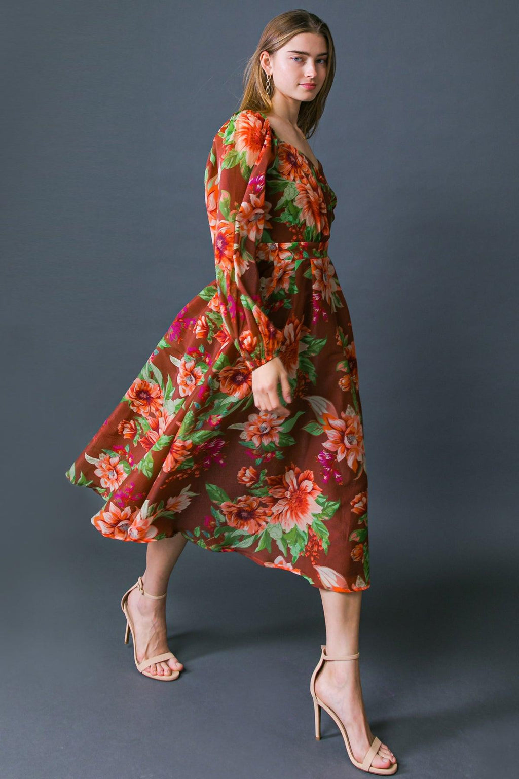 LET IT HAPPEN WOVEN ORGNZA MIDI DRESS Flying Tomato