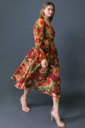 LET IT HAPPEN WOVEN ORGNZA MIDI DRESS Flying Tomato